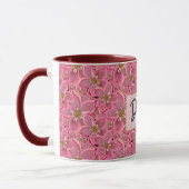 Große rosa Blume. Zwei-Tone-Tasse Tasse (Links)