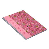 Große rosa Blumen. Notizblock (Rechte Seite)