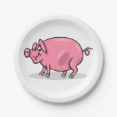 Große rosa Farbe Pappteller (Vorderseite)