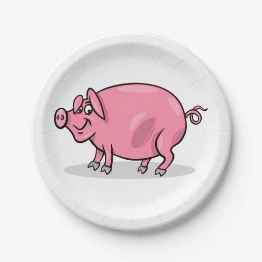 Große rosa Farbe Pappteller (Vorderseite)
