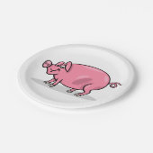 Große rosa Farbe Pappteller (Schrägansicht)