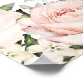 Große rosa, florale 12-Tisch Hochzeitskarte Poster (Ecke)