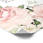 Große rosa, florale 6-Tisch-Hochzeitstabelle Poster (Ecke)