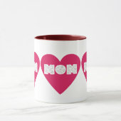 Große rosa Herz-MUTTER-Blumentypografie-Kaffeetass Tasse (Zentrum)