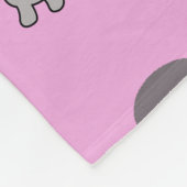 Große rosa Herzen und Dackeln schwarz Fleecedecke (Ecke)