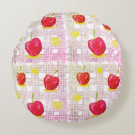 Große rosa Kirsche Rundes Kissen