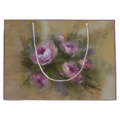 Große rosa / lila Rosen Geschenktüte (Vorderseite)