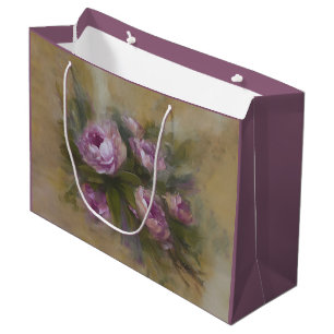 Große rosa / lila Rosen Geschenktüte