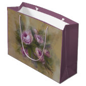Große rosa / lila Rosen Geschenktüte (Rückseite Schrägansicht)