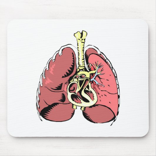 Große rosa Lungen Mousepad (Vorne)