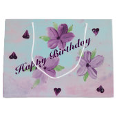 Große rosa Mauve Lila und blaue Geschenktasche Große Geschenktüte (Vorderseite)