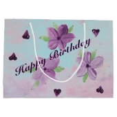 Große rosa Mauve Lila und blaue Geschenktasche Große Geschenktüte (Rückseite)