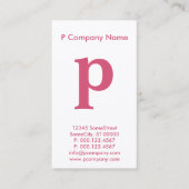 große rosa Monogramm Visitenkarte (Vorderseite)