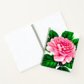 Große rosa Peony mit Emerald Green Blätter Journal Notizblock (Innenseite)