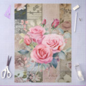 Große rosa Rose Bouquets & Collage Decoupage Seidenpapier (Basteln)