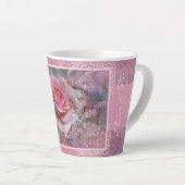 Große rosa Rose Latte Tasse (Rechte Ecke)