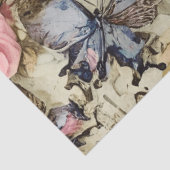 Große rosa Rosen und Schmetterlinge beängstigend V Seidenpapier (Ausschnitt)