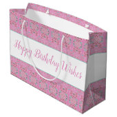Große rosa Tasche Stilpapier Geburtstagsgeschenkta Geschenktüte (Rückseite Schrägansicht)