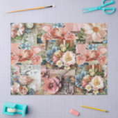 Große rosa Vintage Bläserei Seidenpapier (Basteln)