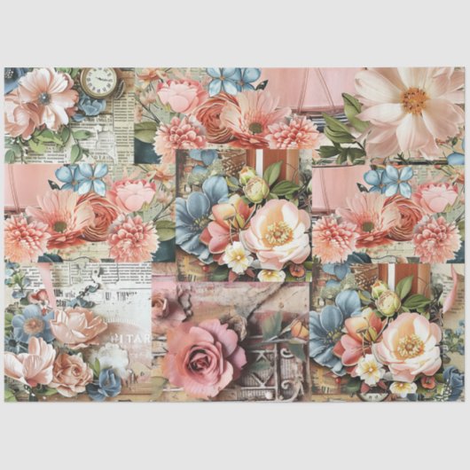 Große rosa Vintage Bläserei Seidenpapier (Vorderseite)