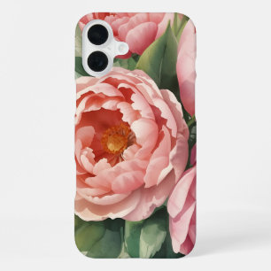 Große rosa Vintage-Blumen iPhone 16 Plus Hülle
