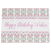 Große rosa Weißbuch Aquamarines Geburtstagsgeschen Geschenktüte (Vorderseite)