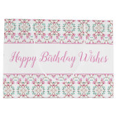 Große rosa Weißbuch Aquamarines Geburtstagsgeschen Geschenktüte (Rückseite)