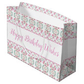 Große rosa Weißbuch Aquamarines Geburtstagsgeschen Geschenktüte (Rückseite Schrägansicht)