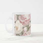 Große rosa, weiße Peonies Designer Tasse drucken (Links)