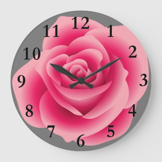 Große rosa Wohngestaltung Große Wanduhr (Vorderseite)