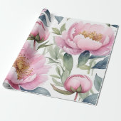 große rosafarbene Erbsen Aquarell Geschenkpapier (Ungerollt)