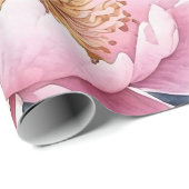 große rosafarbene Erbsen Aquarell Geschenkpapier (Rolleneckpunkt)