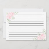 Grosse, rosafarbene, florale Bridal Rezeptkarte Einladung (Rückseite)