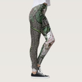 Große Rose auf Holz Leggings (Rechts)
