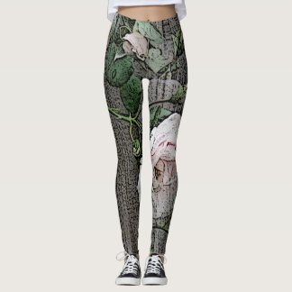 Große Rose auf Holz Leggings