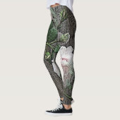 Große Rose auf Holz Leggings (Links)