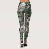Große Rose auf Holz Leggings (Rückseite)