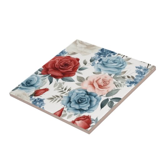 Große Rose Fliese (Seite)