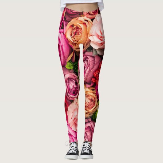 Große Rose Leggings (Vorderseite)