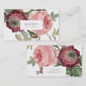 Große Rose Rosa rote Blume Visitenkarte (Vorne/Hinten)