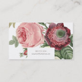 Große Rose Rosa rote Blume Visitenkarte (Rückseite)