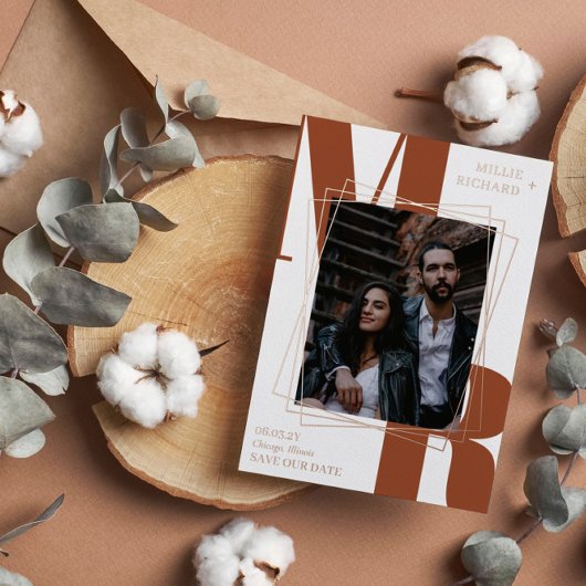 Große Rostinitis Modernes Foto Save the Date Folieneinladung