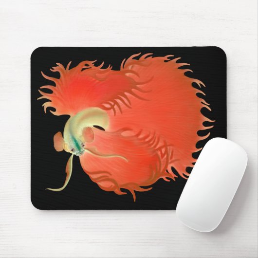 Große rote Betta Fische Mousepad (Mit Mouse)