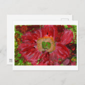 Große rote Blume Postkarte (Vorne/Hinten)