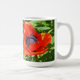 Große rote Blume Schöner Kontrast Kaffeetasse