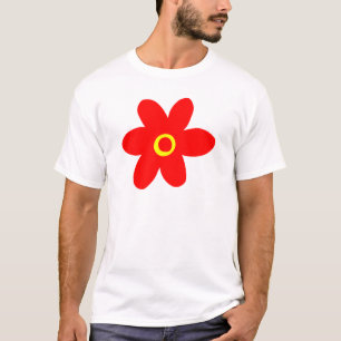Große rote Blume T-Shirt