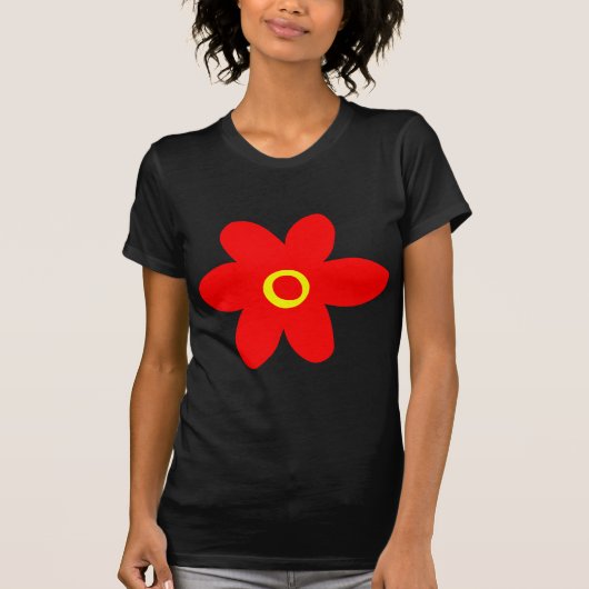 Große rote Blume T-Shirt (Vorderseite)