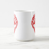 Große rote erhobene trotzige Faust Kaffeetasse (Mittel)