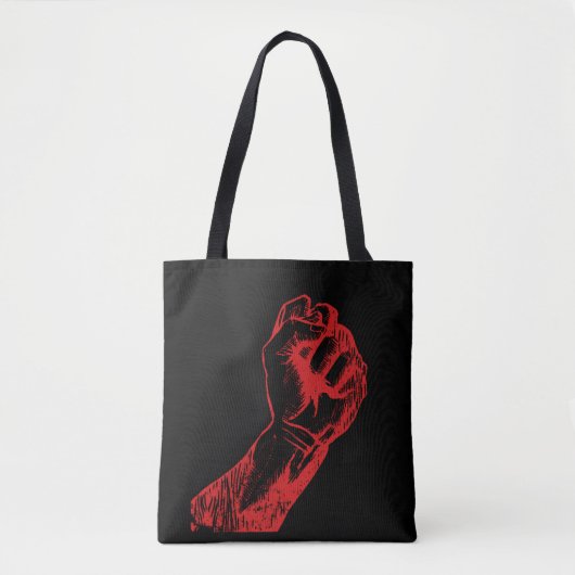 Große rote erhobene trotzige Faust Tasche (Vorderseite)