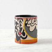 große rote gelbe Kaffee-Tasse der freundlichen Tasse (Zentrum)